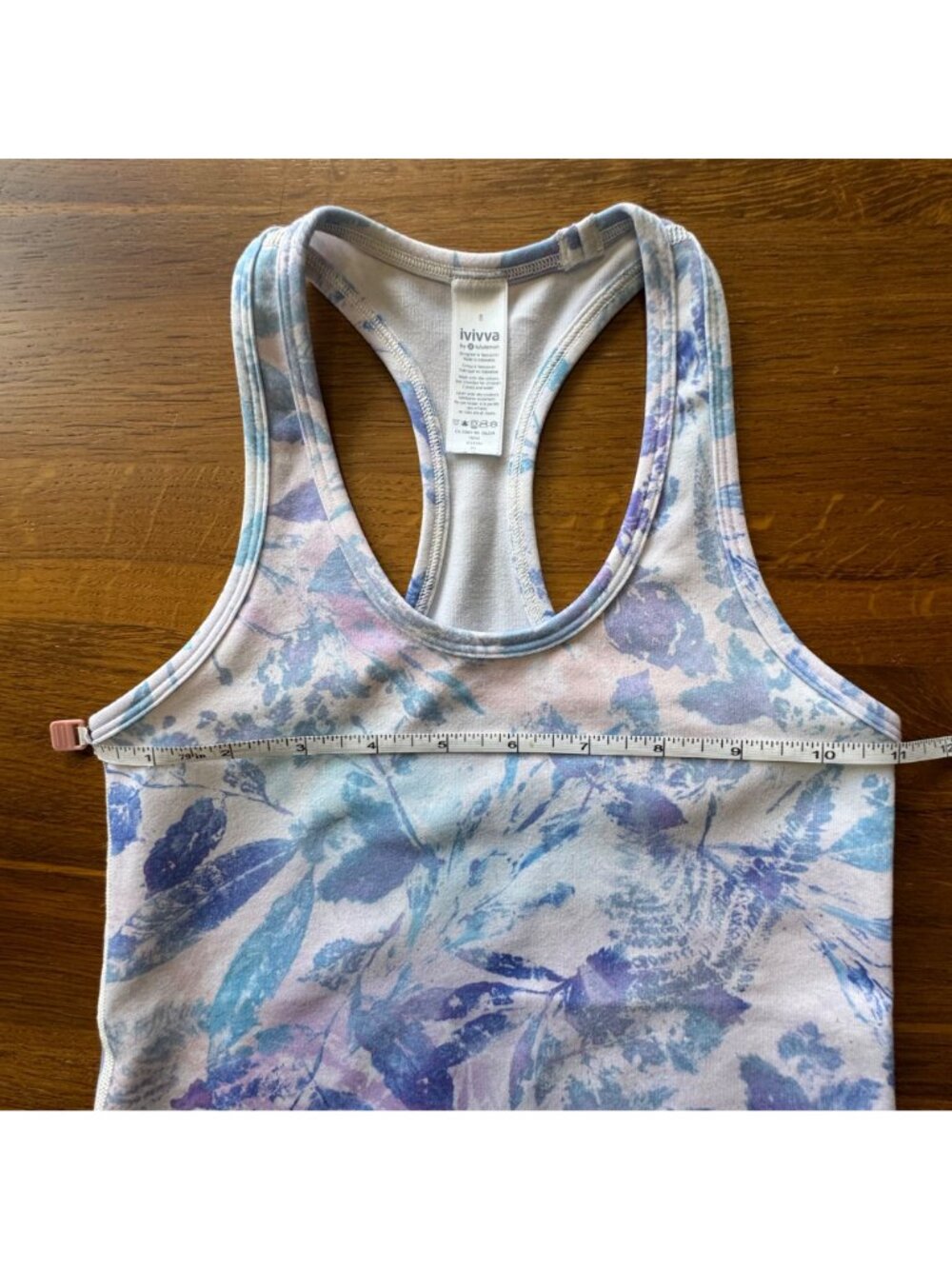 IVIVVA Lululemon Racerback Tank Top Girls 8 Leaves Blue Purple Athletic Shirt - Picture 7 of 8